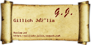 Gillich Júlia névjegykártya