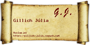 Gillich Júlia névjegykártya